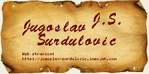 Jugoslav Surdulović vizit kartica